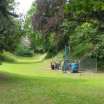 Monitoring a geotechnical borehole survey in July 2016, at Rougemont Gardens, Exeter, Devon.