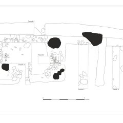 Plan of a farmstead from c.1600 recorded during a community excavation on Dartmoor.